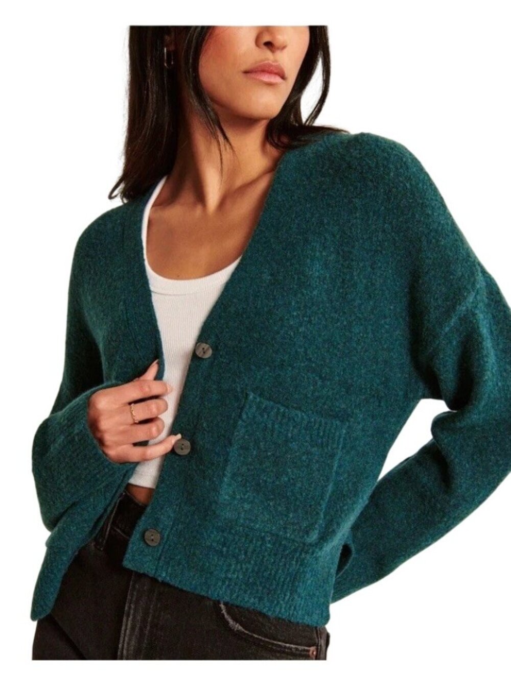Abercrombie & Fitch Classic Short Cardigan Women’s XXS Front Pockets Button Up